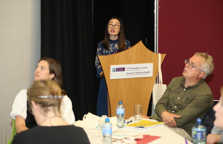 Photograph of Janice Lau presenting at the StudentSurvey.ie Practitioners Forum