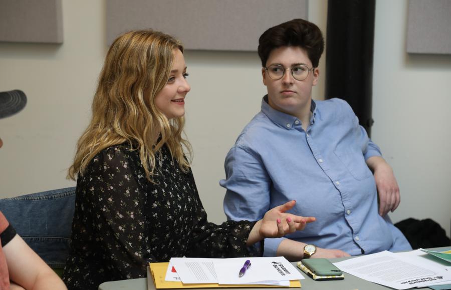 Photograph of Megan O'Connor, formerly UCI, and Maeve Richardson, USI, at the Practitioners Forum 2022