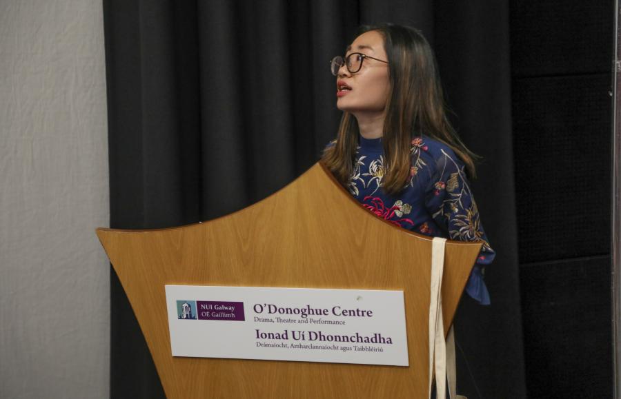 Photograph of Janice Lau presenting at the StudentSurvey.ie Practitioners Forum
