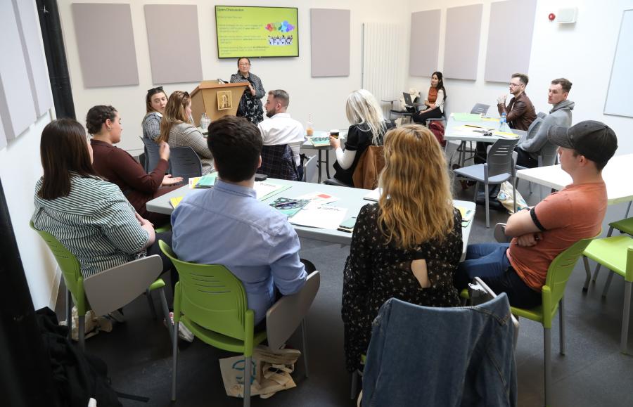 Photograph of group discussion at the StudentSurvey.ie Practitioners Forum 2022