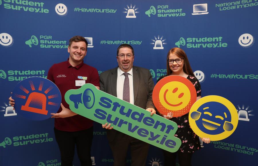 Photograph of representatives of ATU Donegal SU and ATU Donegal at the launch of the StudentSurvey.ie National Report 2019