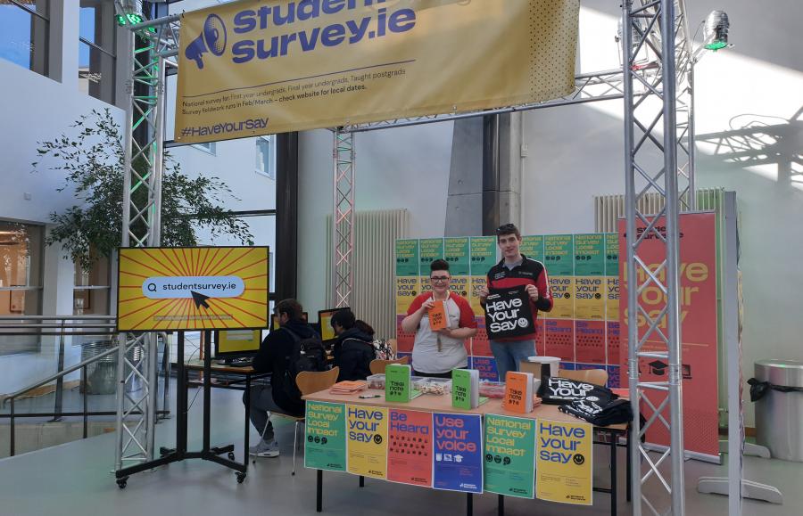 SU representatives from South East Technological University encourage students to take the survey