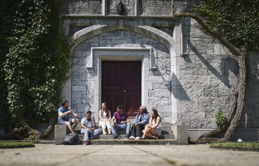 University of Galway students on step